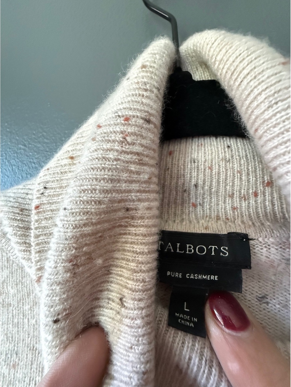 Talbots Large Cream Pure Cashmere Turtleneck Sweater - Picture 3 of 10